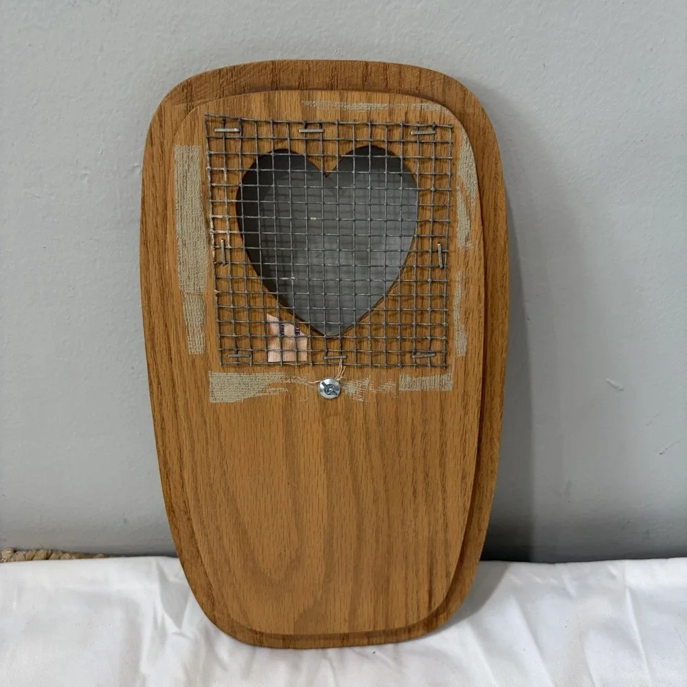 wooden heart‎ Cutout Wall Hanging decor with knob Grandma Cottage Core 11
